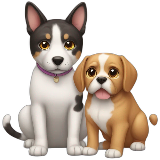 cat and dog together emoji