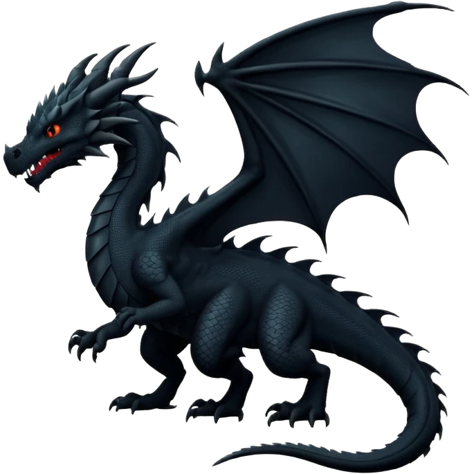
Black silhouette of a dragon emoji