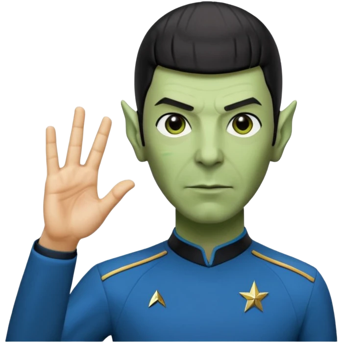 Spock with the Vulcan salute with Starfleet blue uniform (Star Trek) emoji