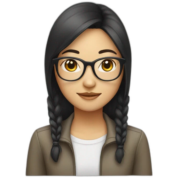 Asian girl in glasses emoji
