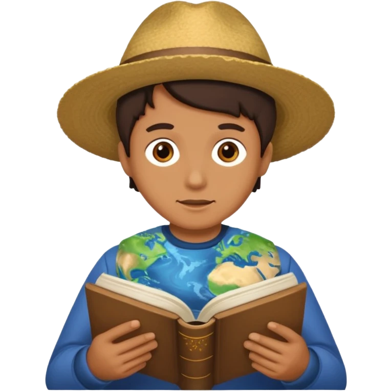 someone who is reading a book to learn the history of our planet  emoji