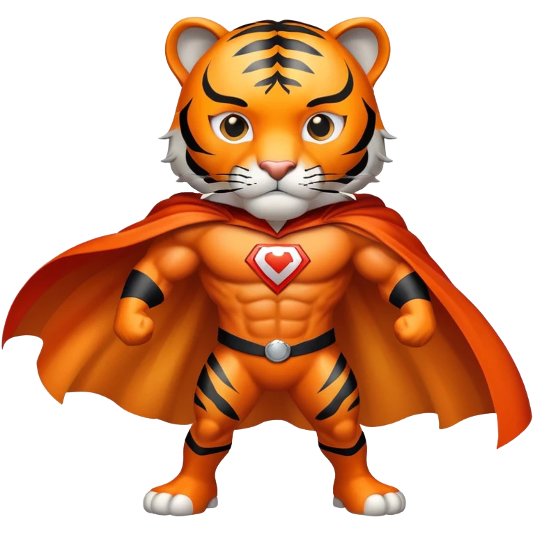 Tiger superhero with cape emoji