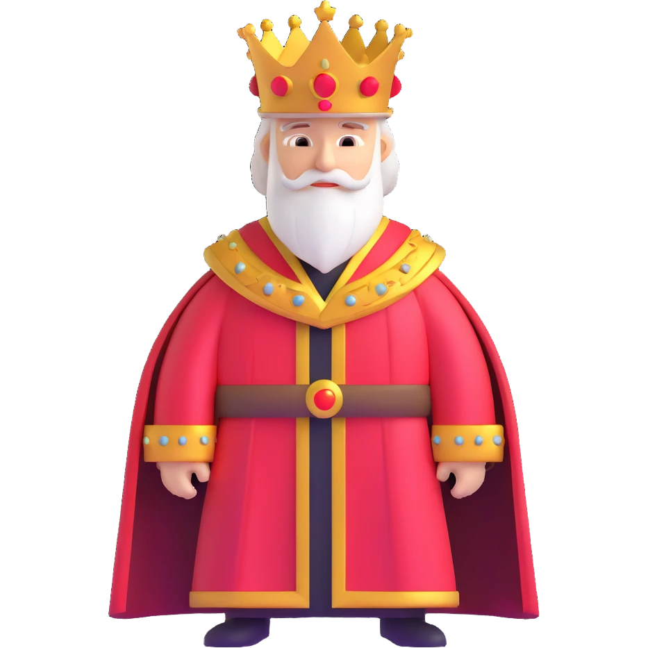 king with golden crown and red robe emoji