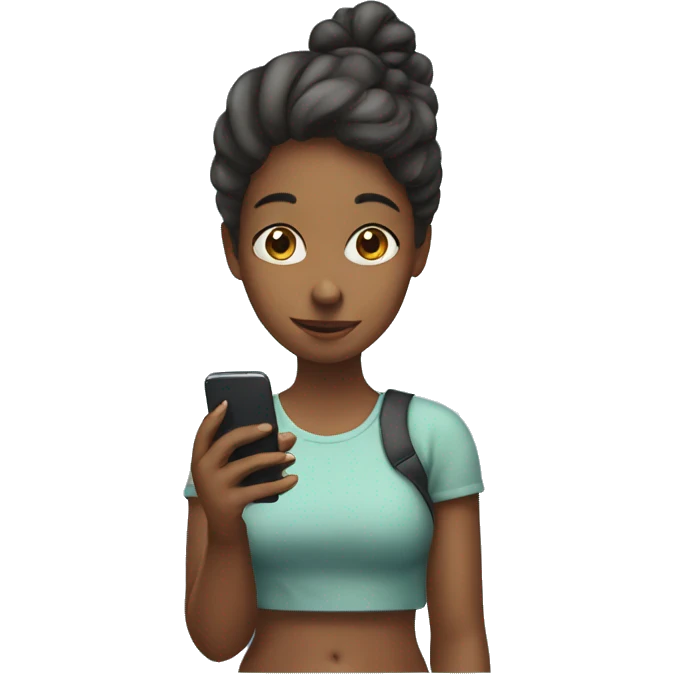 A girl with a phone  emoji