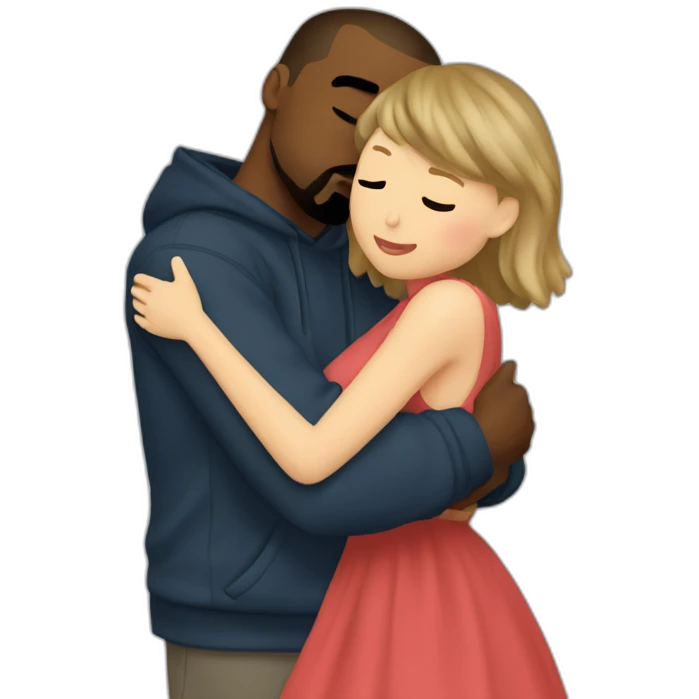 kanye west and taylor swift hug emoji