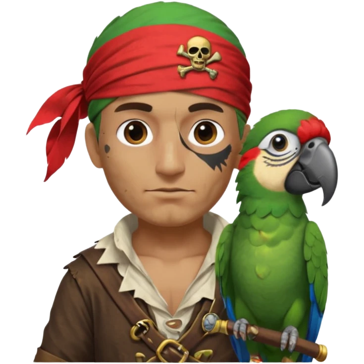 pirate and parrot emoji