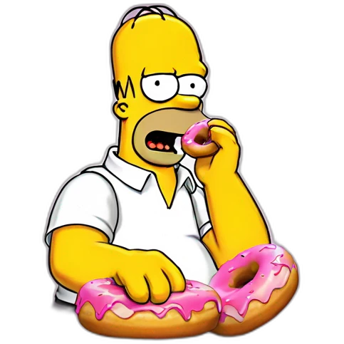 Homer Simpson eating donut emoji