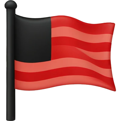 a flag in which the top is black and the bottom is red emoji