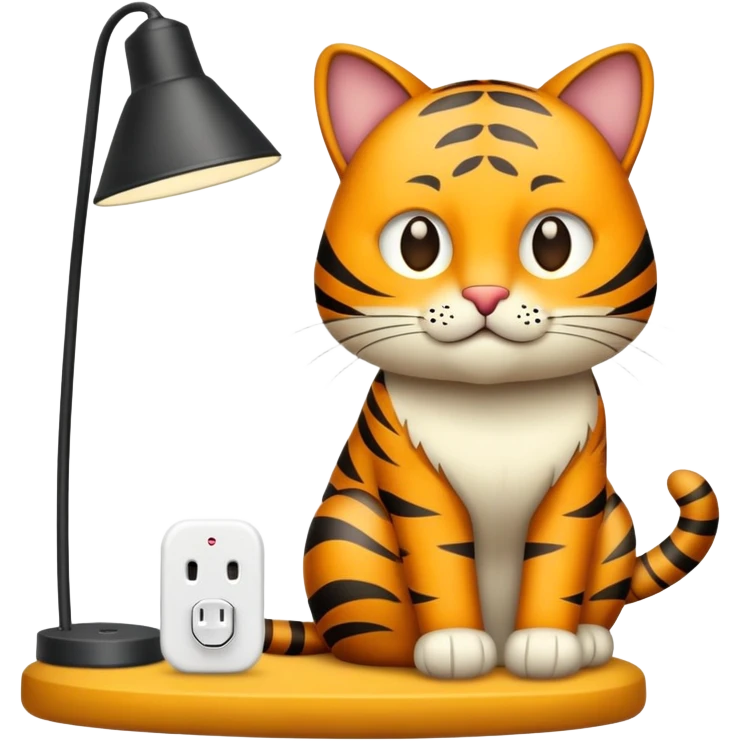 Un chat et une lampe de chevet  emoji