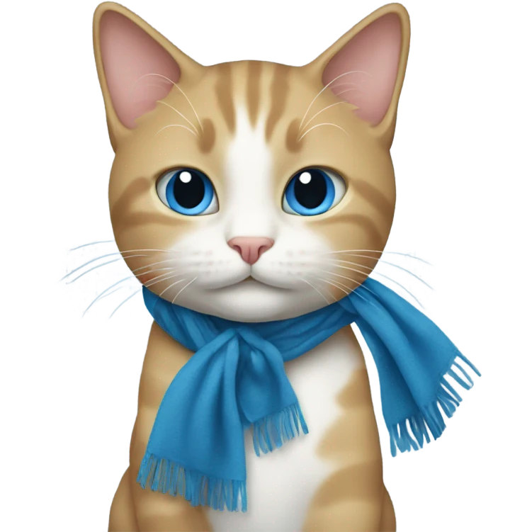 Cat with a blue scarf emoji