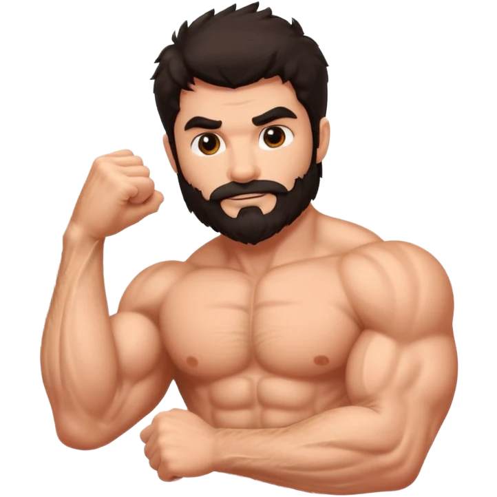 hairy arm with muscle 💪🏻  emoji