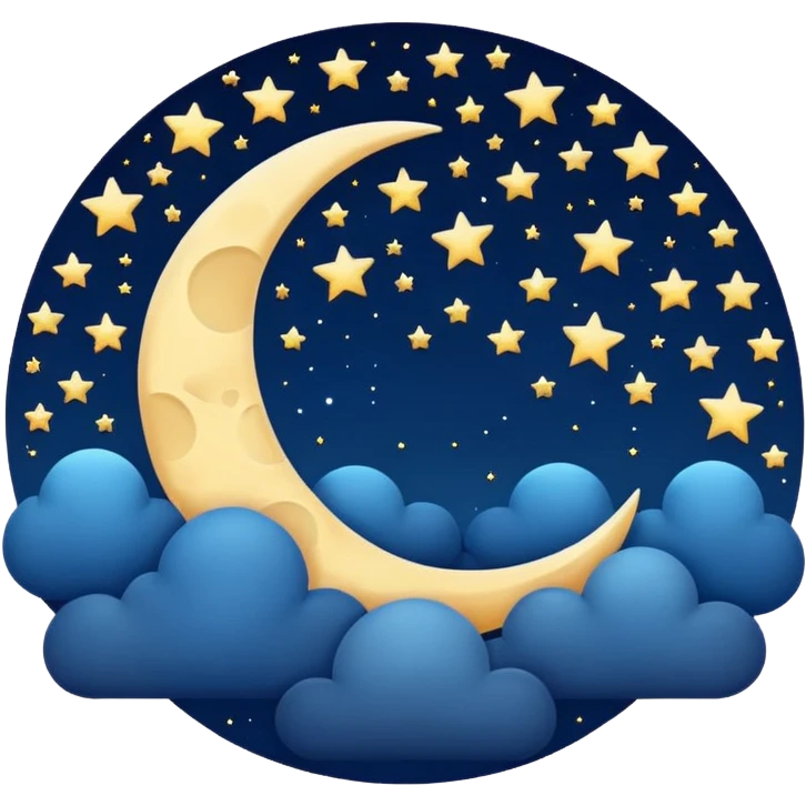 night sky with a half moon emoji