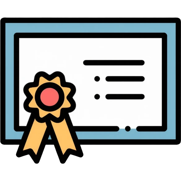 Certificate of achievement with seal emoji