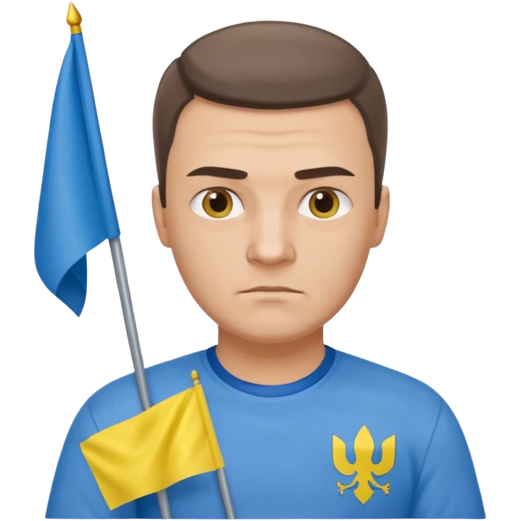 a Ukrainian man with the flag of Ukraine emoji