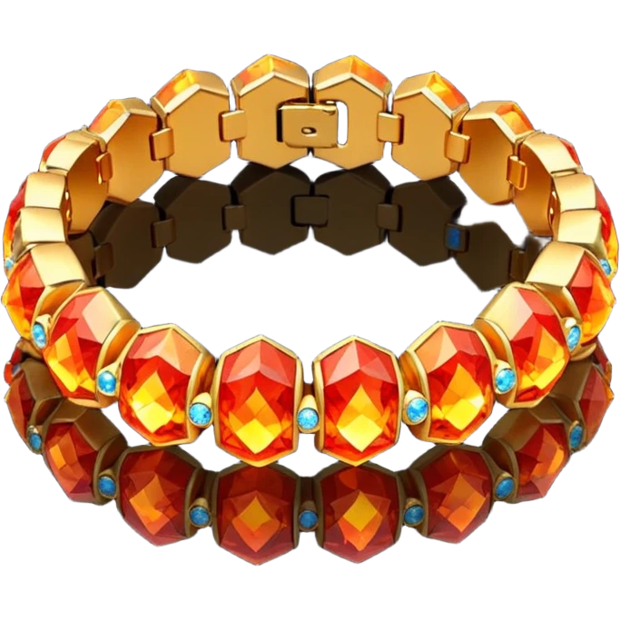 low poly fire bracelet gems emoji