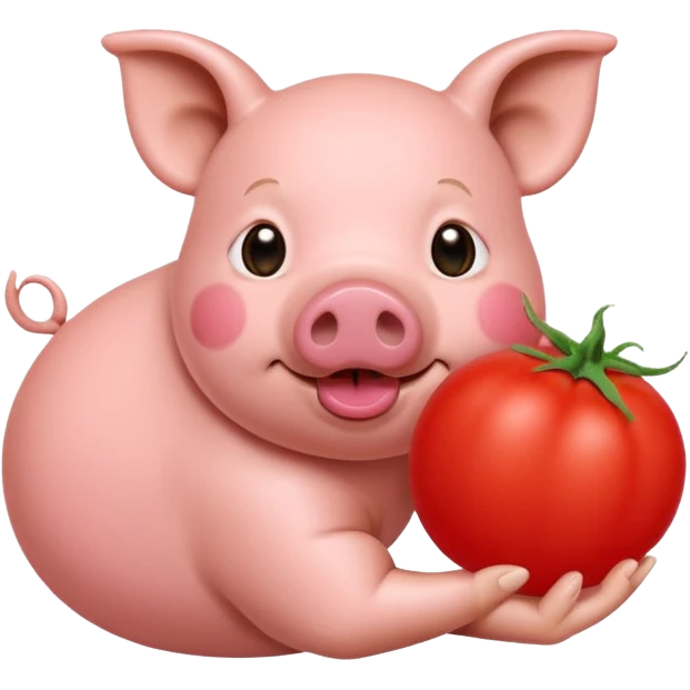 Pig eating tomatoes  emoji