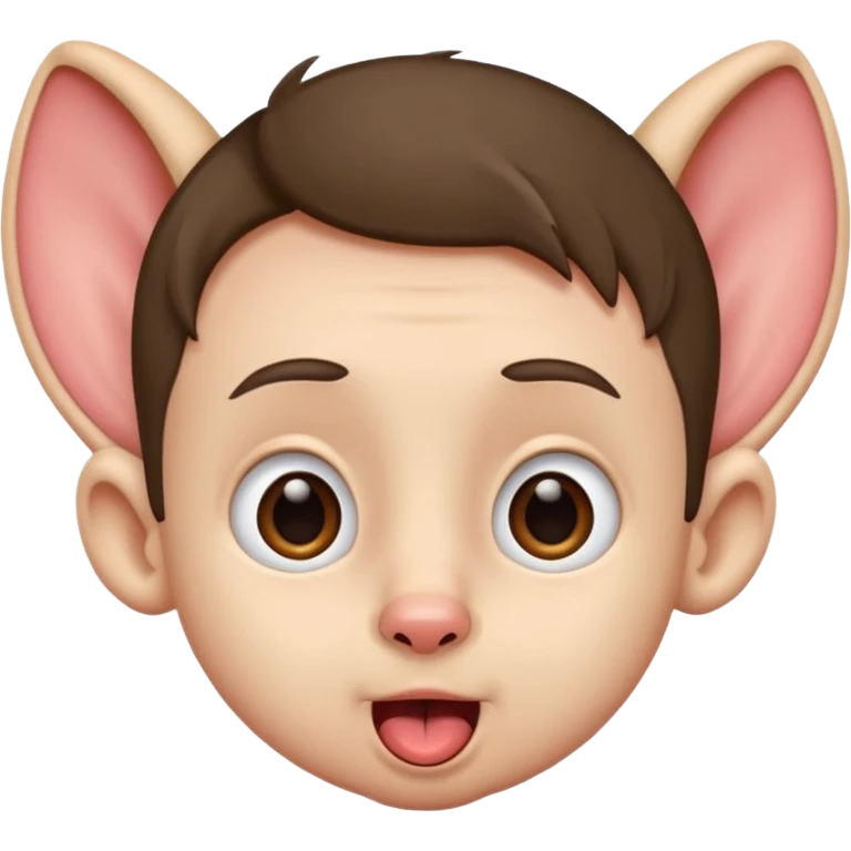 a boy with small eyes with big ears and with his tongue out emoji