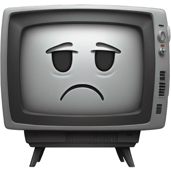 Gray television turned off with X letter emoji