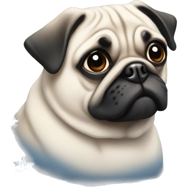 Snowflakes and pug emoji