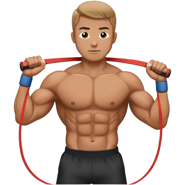 guy resistance band workout emoji