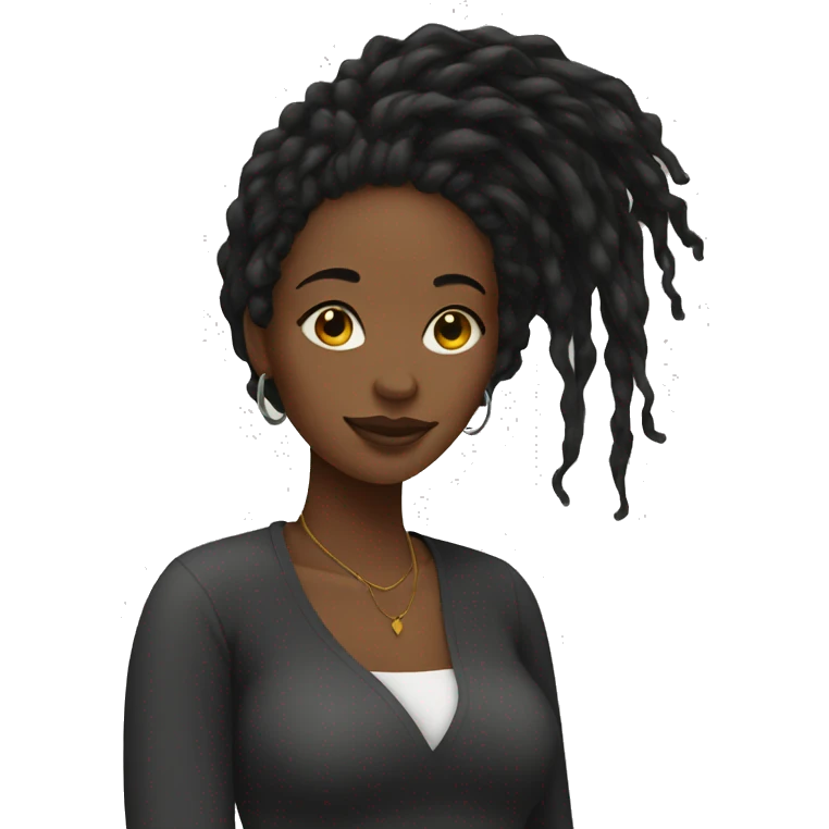 Black woman with locs and great edges emoji