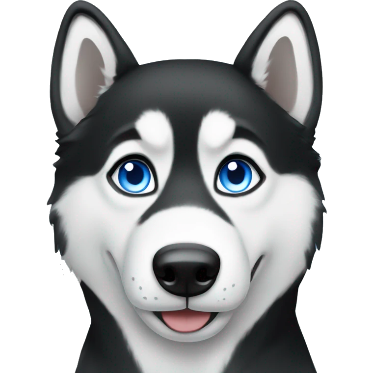 Black and white husky with blue eyes  emoji
