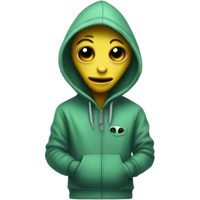 Alien wearing a hoodie  emoji