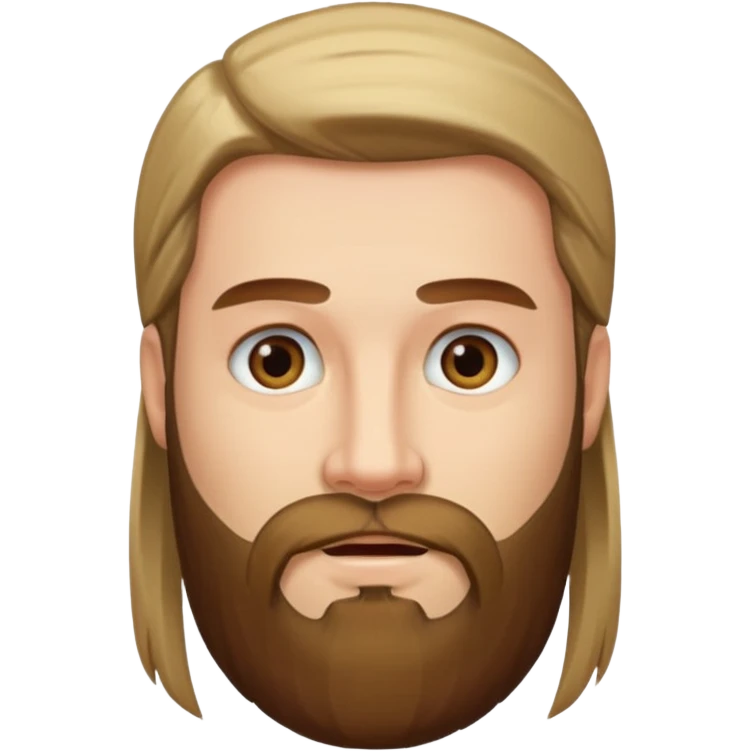 man with long straight hair and beard emoji
