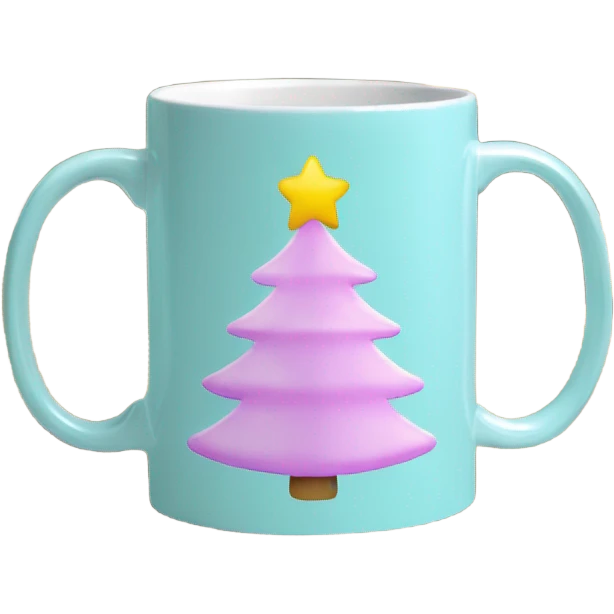 pastel Christmas tree mug  emoji