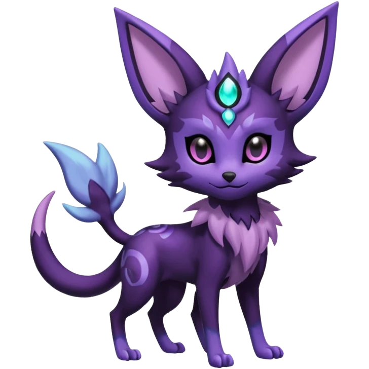 Shiny Cute Espeon-Noibat-Mightyena-Silvally-Fakémon-hybrid-creature (full body)  emoji