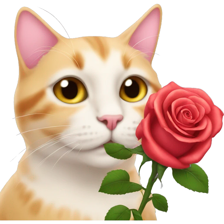 rose with a cat  emoji
