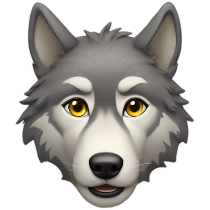 Wolf with a headband that says Leon emoji