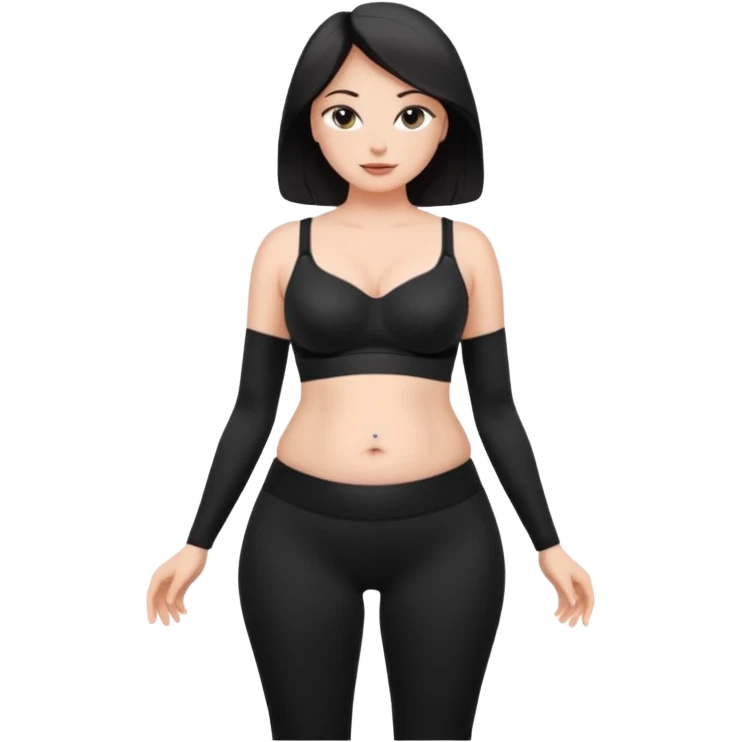 legging brassière noir gonflé ventre nombril femme  emoji