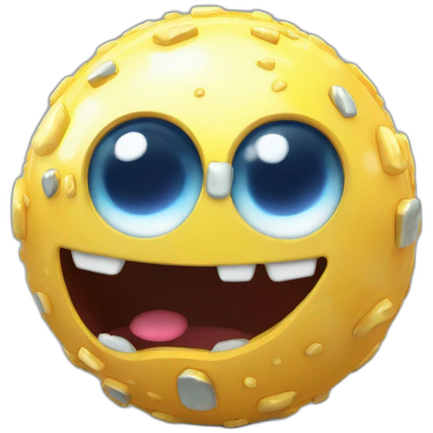 3d sphere with a cartoon robust comparator Slime skin texture with economic eyes emoji