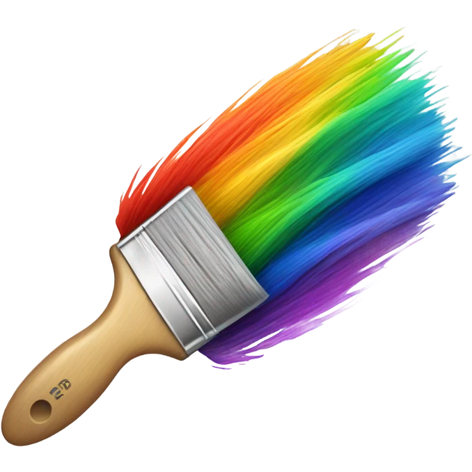 Rainbow colored paintbrush emoji