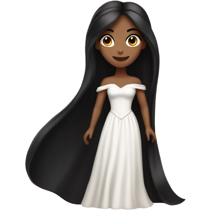 White princess black hair emoji