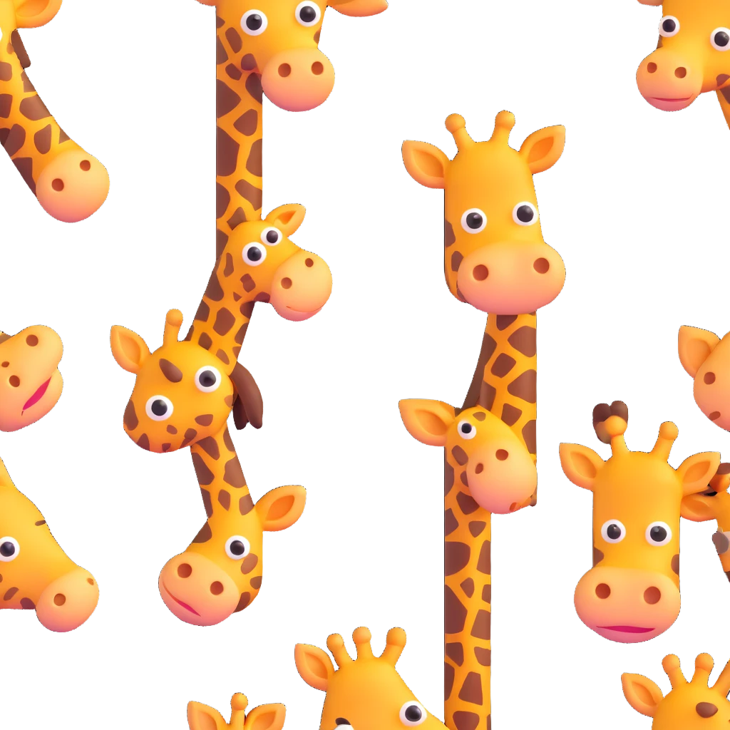 poo with giraffe pattern, cartoon eyes, glossy finish emoji