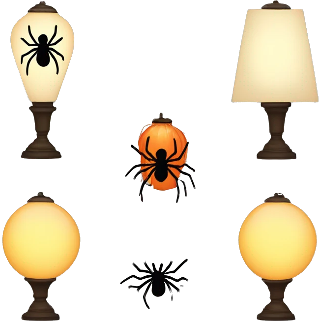 lamps with spiders emoji