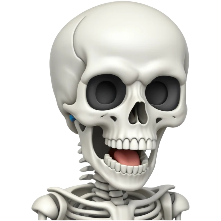 big White Skeleton Rick Astley head screaming with gray lines as the background emoji