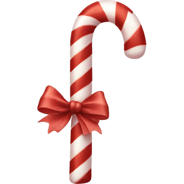 candy cane with a bow  emoji