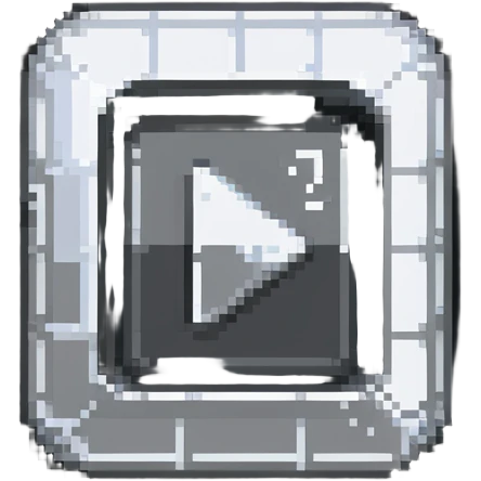 YouTube silver play button award with pixel art style and reflections emoji