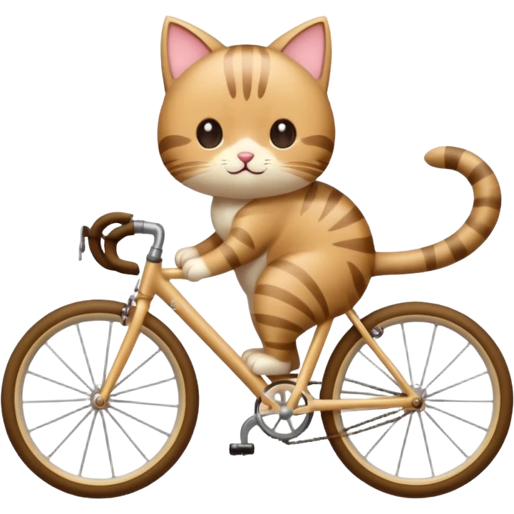 Eine Katze auf einem rennrad kawaii  emoji