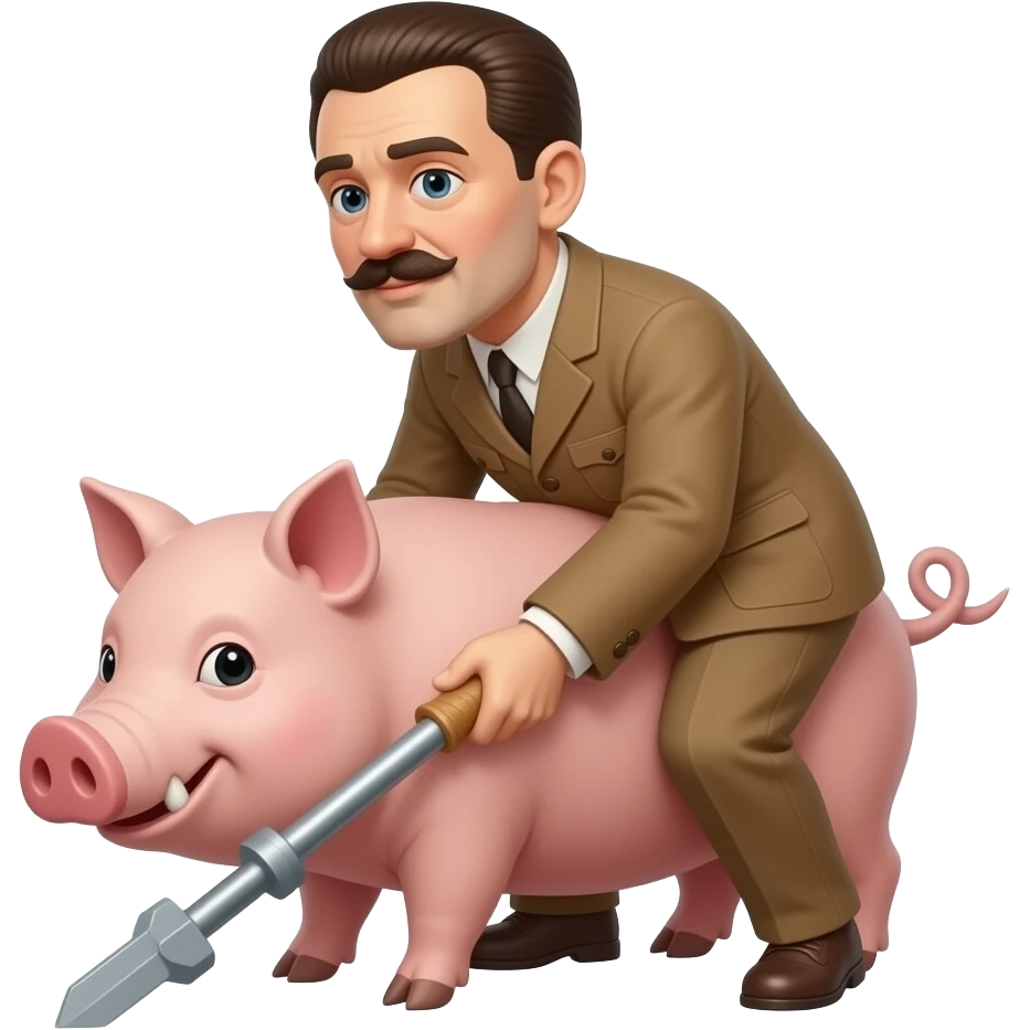 Adolf cranking his hog emoji