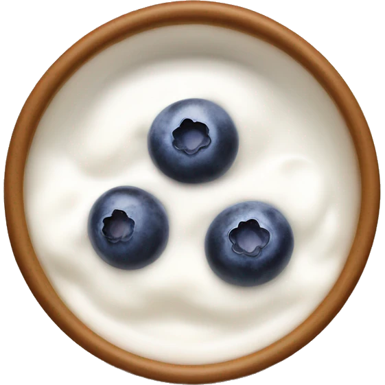 A bowl with yogurt and blueberries  emoji