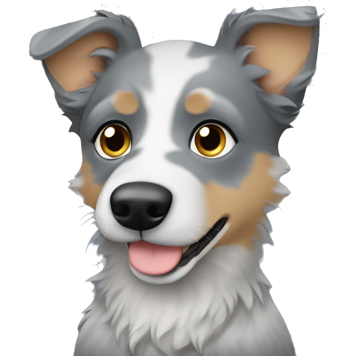 Grey heeler puppy with wiry hair emoji