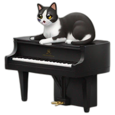 Cat playing a piano  emoji