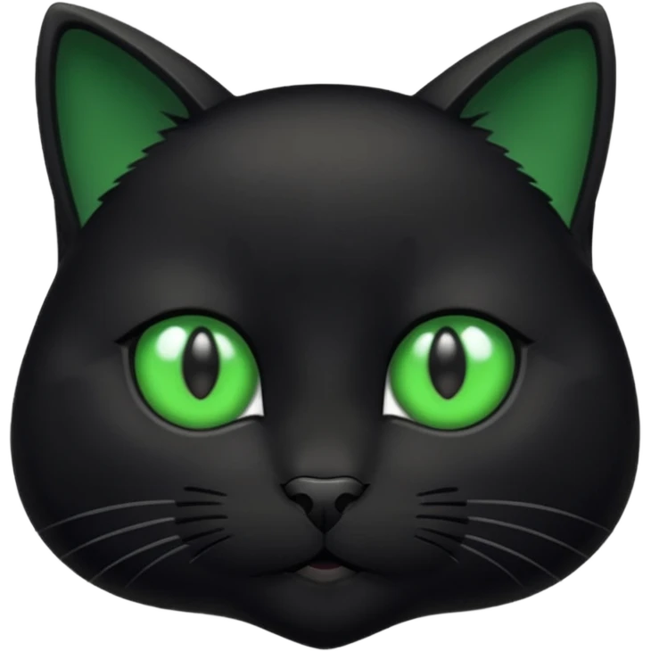 Small black cat with green eyes emoji