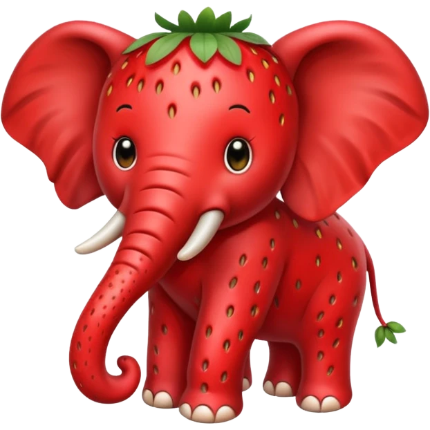 Strawberry éléphant peau en fraise emoji