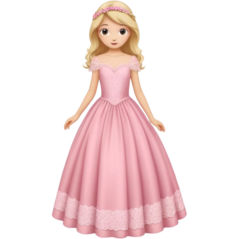 Gown in pink for kids only dress emoji