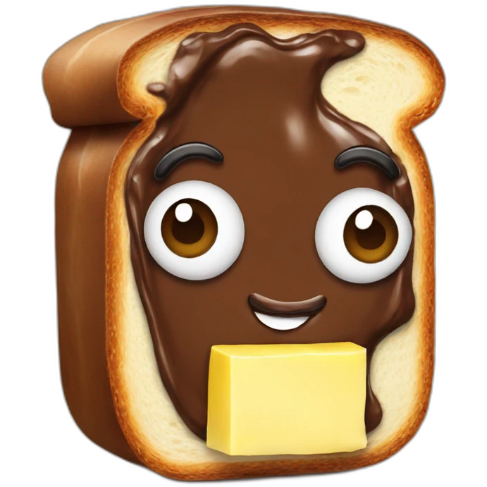 Nutella Brot mit Butter emoji